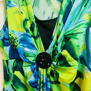 Kim Rogers Dresses - Kim Rogers V Neck with attached Cami look floral Kim Rogers Dresses - Kim Rogers V Neck with attached Cami look floral